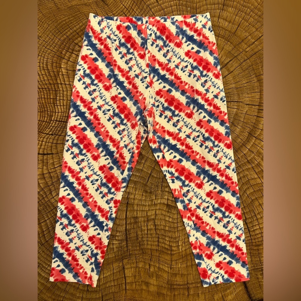 ‼️NWOT: No Boundaries Red White & Blue Tie Dye Cotton Leggings - M